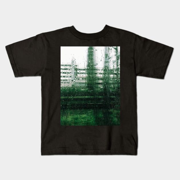 Heavy Rain and Rain Drops Through Train Window Kids T-Shirt by visualspectrum